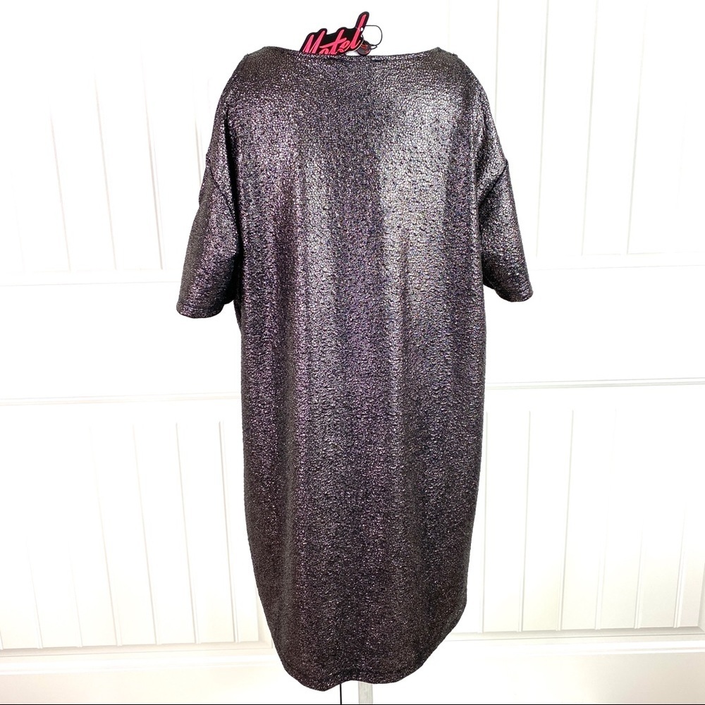 ASOS Motel Rocks Savannah Pewter Foil Mini Dress - Picture 5 of 6